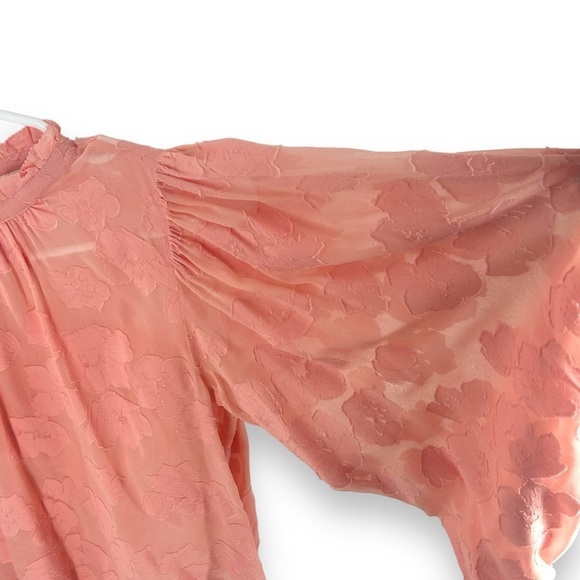 Ulla Johnson Sandrine Floral Jacquard Ruffle Neck Blouse Women's Size 6 - Picture 6 of 8